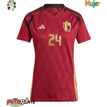 Camiseta Bélgica Amadou Onana #24 Primera Equipación para mujer Eurocopa 2024 manga corta